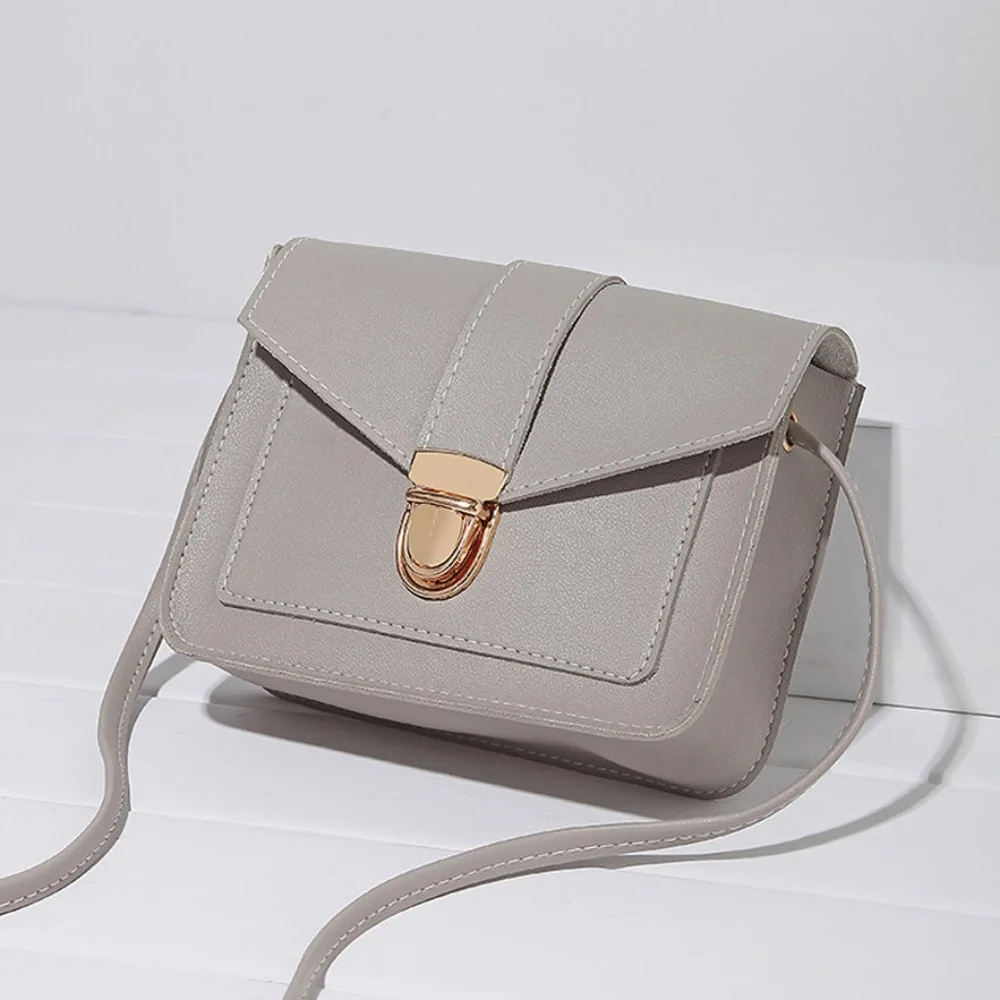 Light Gray Vegan Leather Crossbody Handbag NWT - Picture 3 of 7